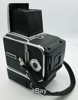 1983 Hasselblad 500 El/m Chrome Camera Body+a12 Film Back+power Pack/recharger