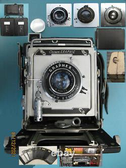 4x5 Crown Graphic Camera, Extra Lenses, Film Holders, Polaroid Back + More