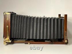 AGFA ANSCO 8 x 10 LARGE FORMAT VIEW CAMERA + 5 x 7 BACK WETPLATE / FILM EXC+