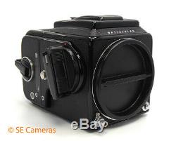 Black Hasselblad 500c/m Camera Body With A12 Film Back & Wlf Near Mint