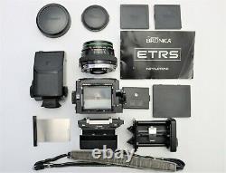 Bronica ETRS 120 Camera, Film Back, AE-II Metered Prism and Zenzanon 75mm f/2