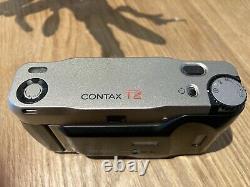 CONTAX T2 35mm Film Camera with 38mm Zeiss T Sonnar f/2.8 lens. Two Backs