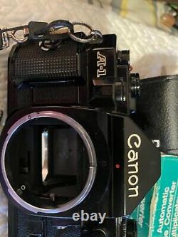 Canon A-1 35mm SLR Film Camera with 50mm lens, Kiron 28-105 Zoom Data Back LOT
