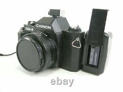 Chinon CM-5 35mm SLR film camera with 50mm f2 lens and Info Back-2 DP-520