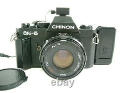 Chinon CM-5 35mm SLR film camera with 50mm f2 lens and Info Back-2 DP-520