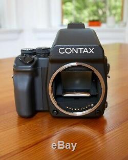 Contax 645 Medium Format Camera Body with Prism Finder and Film Back Exc++