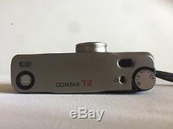 Contax T2 35mm f/2.8 Film Camera Champagne Silver + DATA BACK
