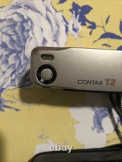 Contax T2 35mm f/2.8 Film Camera With Data Back Champagne Silver