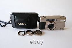 Contax TVS 35mm Film Camera withData Back, Case, Cap, Filter, Hood Near Mint