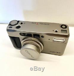 Contax TVS II 35mm Film Camera w Data Back, Lens Hood (Yashica T4 T5 T2 T3 2)