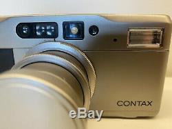 Contax TVS II 35mm Film Camera w Data Back, Lens Hood (Yashica T4 T5 T2 T3 2)