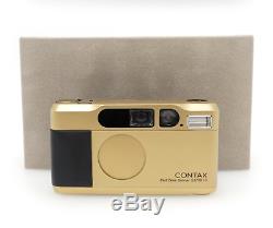 EXC+++Contax T2 Gold 35mm Point & Shoot Film Camera. Data Back. Strap. Case