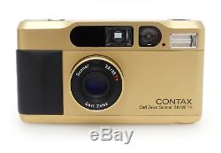 EXC+++Contax T2 Gold 35mm Point & Shoot Film Camera. Data Back. Strap. Case