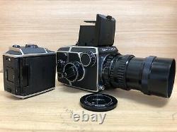 Exc+5 Zenza Bronica EC 6x6 Film Camera with 2 Film Back & Nikkor P 200mm F/4 JPN