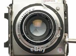 GRAFLEX XL 6X7 FILM CAMERA CARL ZEISS PLANAR LENS 12.8 f=80mm GLASS BACK GRIP