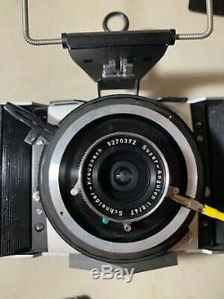 Graflex XLSW Medium Format Camera Outfit Schneider 47mm f/8 Lens, FIlm Backs