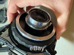 Graflex XLSW Medium Format Camera Outfit Schneider 47mm f/8 Lens, FIlm Backs