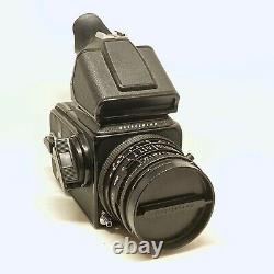 Hasselblad 500CM Black Camera Zeiss Planar CF 80mm f2.8 Lens Prism A12 Film Back