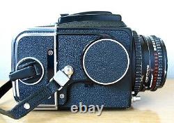 Hasselblad 500 C/M Camera w Zeiss 80mm f/2.8 T Lens & (2) A12 Film Backs