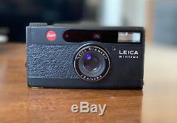 LEICA Minilux 35mm Film Camera Black with case & Data Back TESTED ULTRA RARE