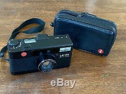 LEICA Minilux 35mm Film Camera Black with case & Data Back TESTED ULTRA RARE