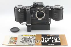MINT Nikon F2 Photomic Black 35mm Camera MF-1 250 Film Back MB-1 MD-2 JAPAN