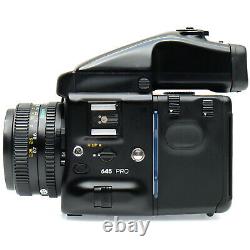 Mamiya 645 Pro Film Camera Body with AE Finder, 120 Back, and 80mm f2.8 Lens