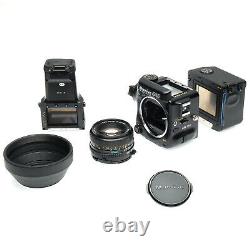 Mamiya 645 Pro Film Camera Body with AE Finder, 120 Back, and 80mm f2.8 Lens