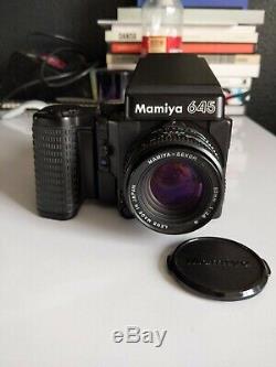 Mamiya 645 Super Film Camera Bundle + 2 Lenses + 120back + polaroid back
