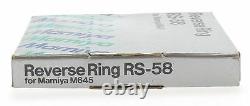 Mamiya M645 Super 120 Roll Film Holder Camera Screen Reverse Ring Rs-58 In Box