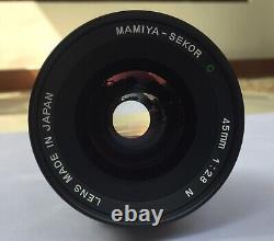 Mamiya M645 Super Camera BODY+Film Back+3 NOS LENSES USED FOR PARTS/SERVICE