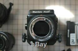 Mamiya RZ67 Professional Film Camera with 180mm 4.5, 75mm 4.5, +prism, extra backs