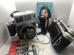 Mamiya Super 23 Press Camera With 3 Film Backs, Original Manual