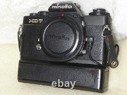 Minolta XD7 Black 35mm SLR Film Camera + data back d fully tested stunning