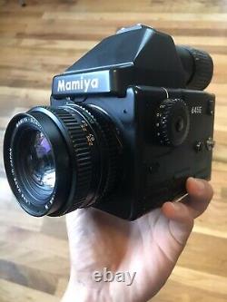 NEAR MINT MAMIYA 645E Camera Body + SEKOR C 80mm f2.8 + 2 LOT ROLL FILM BACK