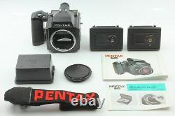 N-MINTPentax 645 Medium Format SLR Film Camera with2 Film Back Strap From JAPAN