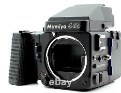 Near MINT with Grip Mamiya M645 Super AE Finder 120 Film Back Camera From JAPAN