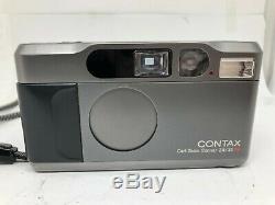 Near Mint Contax T2 D Titan Black Data Back 35mm Film Camera From Japan