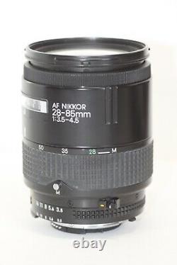 Nikon F4 35mm SLR Film Camera Body MF-23 Film Back Nikkor 28-85mm F/3.5-4.5 Lens