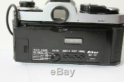 Nikon FE2 Chrome 35mm SLR Film Camera Fitted with MF-12 Data Back. Free Warranty