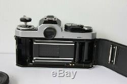 Nikon FE2 Chrome 35mm SLR Film Camera Fitted with MF-12 Data Back. Free Warranty
