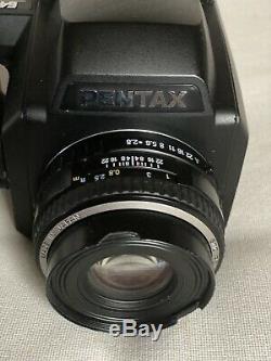 Pentax 645NII Medium Format SLR Film Camera and 75mm Lens Including 3 Backs