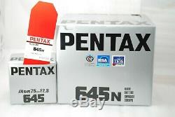 Pentax 645N Medium Format SLR Camera with FA 75mm f2.8 120 film back BOXED #3716