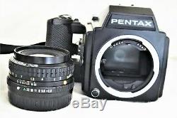 Pentax 645 Medium Format Film Camera 120 Film Back w 75mm f/2.8 Lens Excellent++