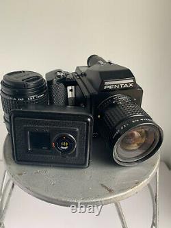 Pentax 645 Medium Format SLR Film Camera With 150mm + 45mm Lens +Extra Film Back