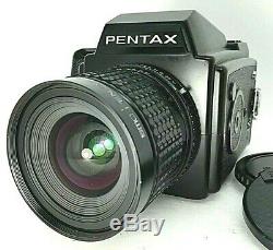 Pentax 645 SLR film camera withsmc pentax-a 645 45mm f2.8 lens and 220mm film back
