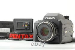 TOP MINT Pentax 645NII Camera Body + FA 75mm f2.8 Lens 120 220 Film Back JAPAN