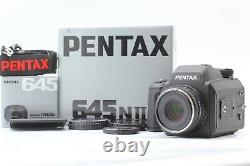 UNUSED ALL in BOX? Pentax 645NII Camera Body FA 75mm Lens 120 Film Back JAPAN