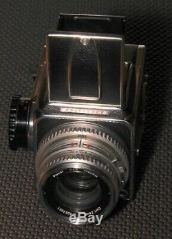 Vintage HASSELBLAD 500C CAMERA with 80MM & 120-12 film back, and bracket