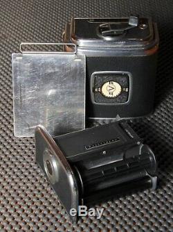 Vintage HASSELBLAD 500C CAMERA with 80MM & 120-12 film back, and bracket